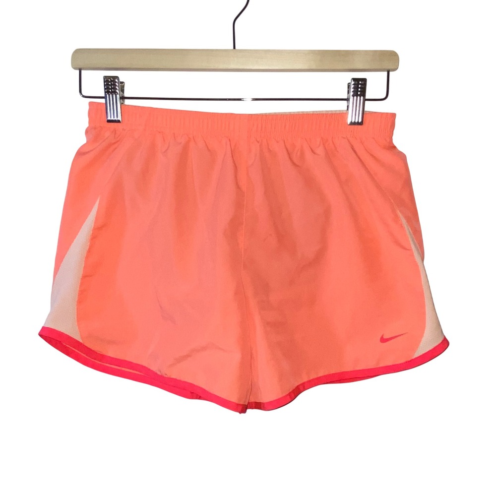 Nike Dri-FIT Running Shorts Womens XL Neon Orange Pink‎ Mesh Trim Athletic 3in